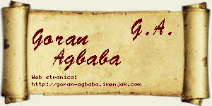 Goran Agbaba vizit kartica